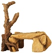 Декорация для террариумов "Cave with branch", 25х17х27см