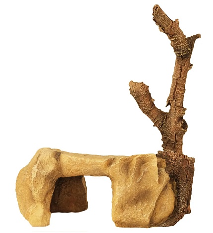 Декорация для террариумов "Cave with branch", 25х17х27см от магазина ExoLife